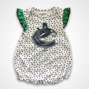 4/$20 Reebok Canucks White Polkadot Onesie